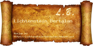 Lichtenstein Bertalan névjegykártya